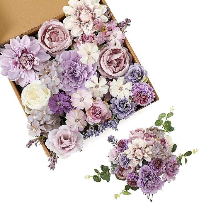 Kunstblumen Set Lila